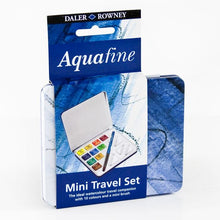 Load image into Gallery viewer, Aquafine Mini Travel Watercolour Set, 10 Pan with Brush

