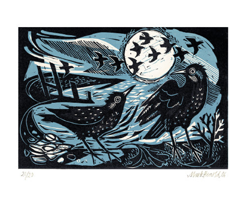 Starlings on the Shore by Mark Hearld