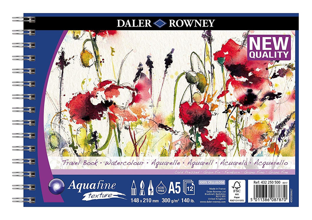 Aquafine A5 Spiral Watercolour Pad 300gsm Cold Pressed (NOT)