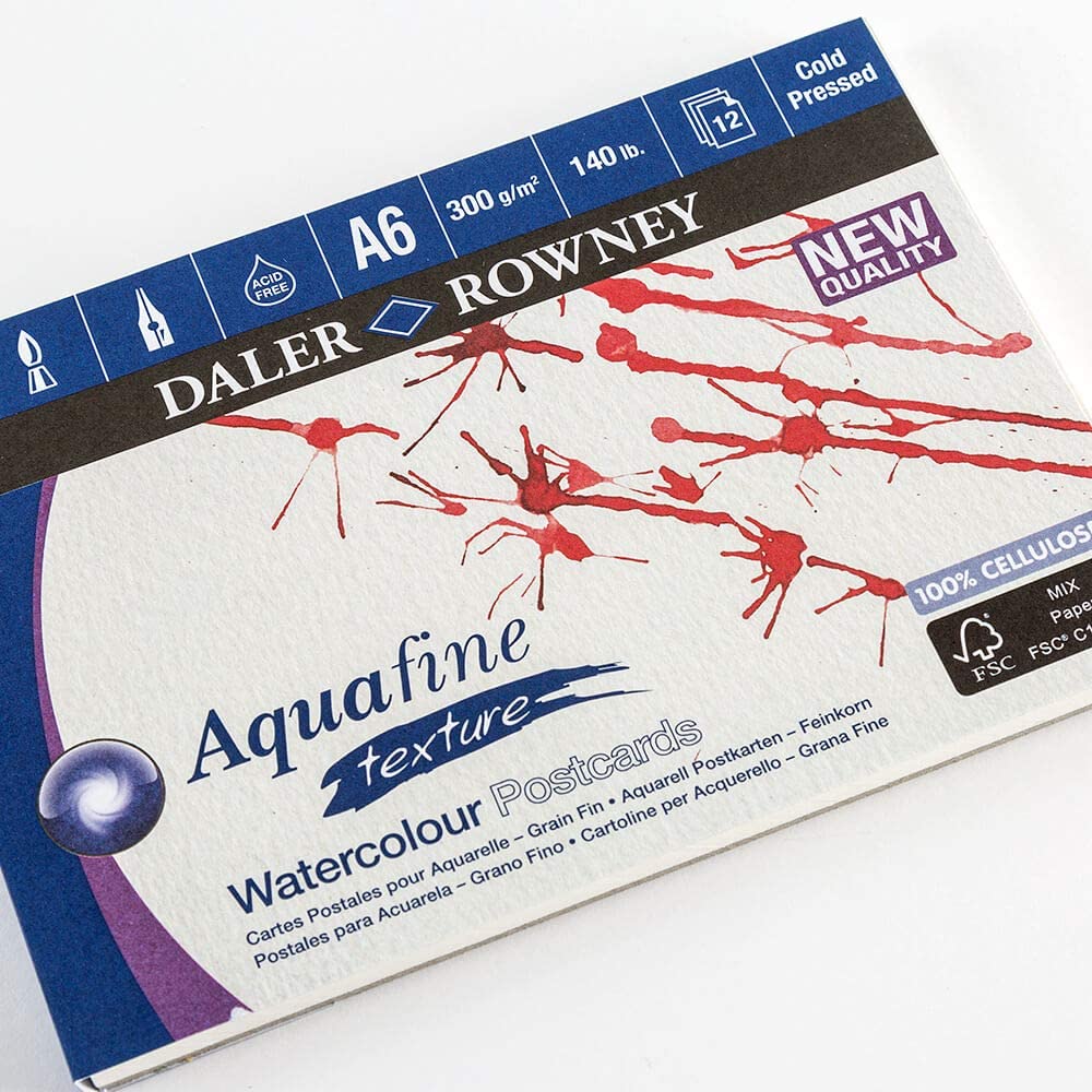 Aquafine Watercolour Postcard Pad 300gsm Cold Pressed (NOT)