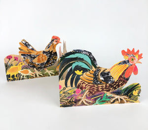 Chickens Concertina Die Cut Card by Mark Hearld