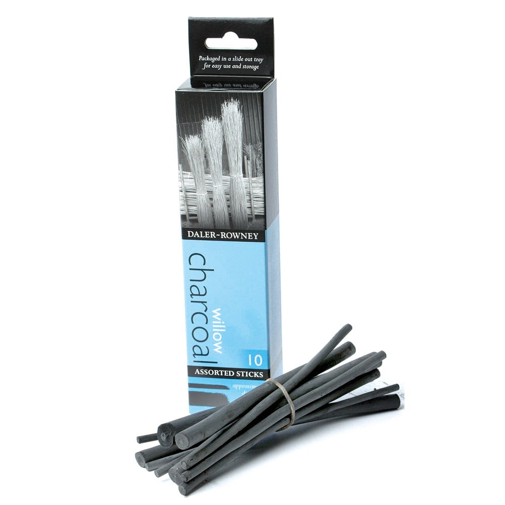 Daler Rowney Willow Charcoal: 10 Assorted Sticks